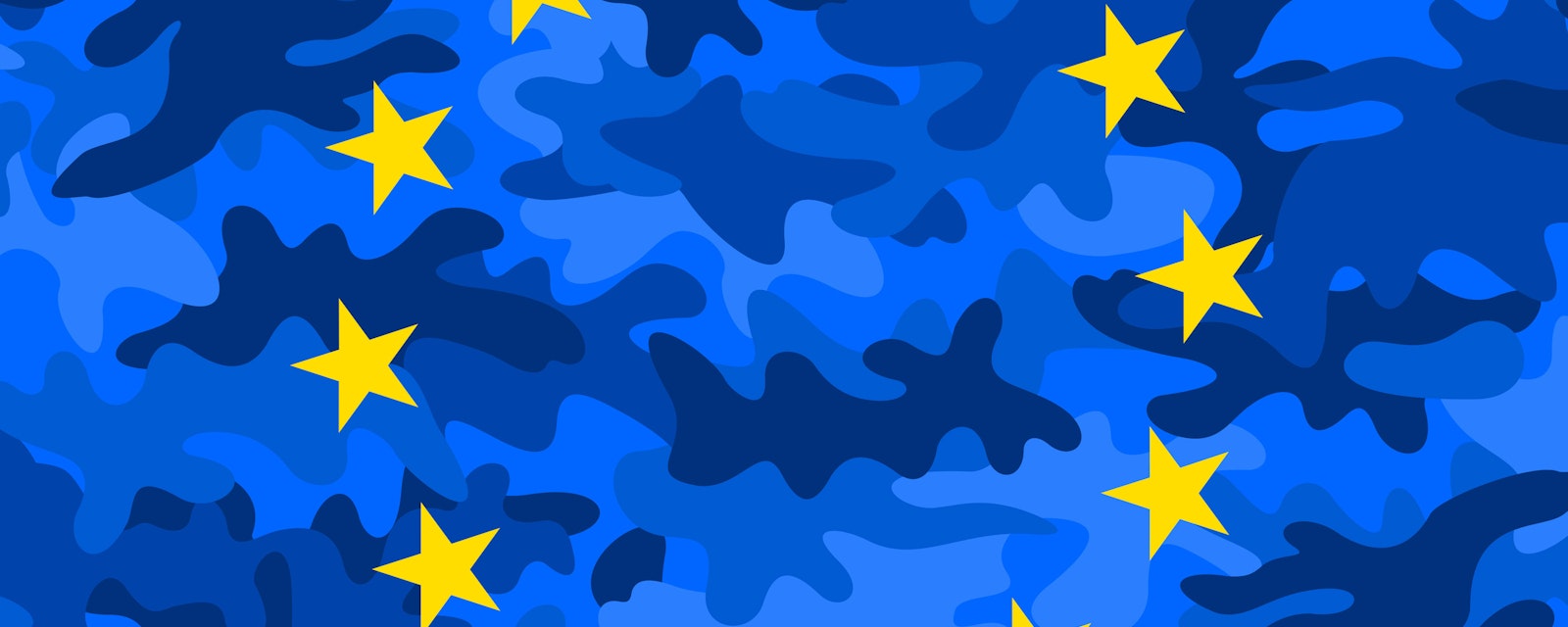 Flag of European Union stylized with a military theme