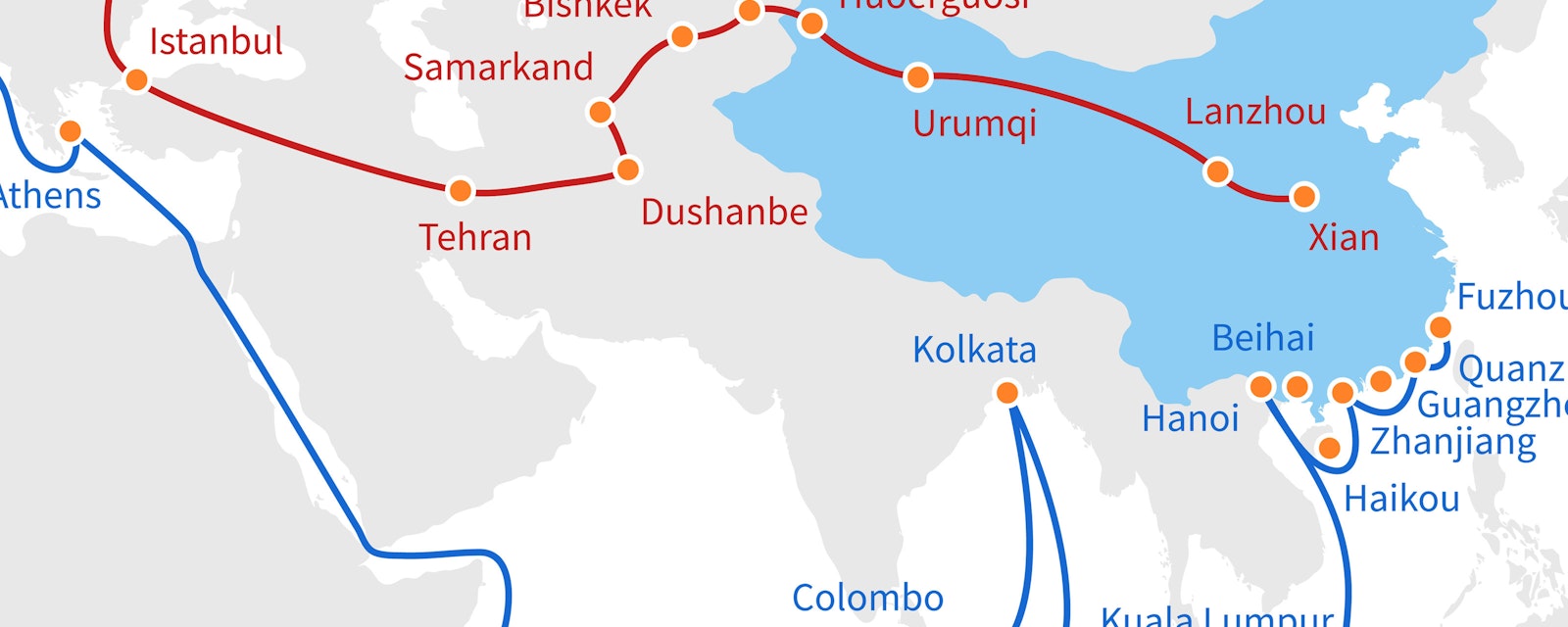 China's Belt And Road Initiative Map