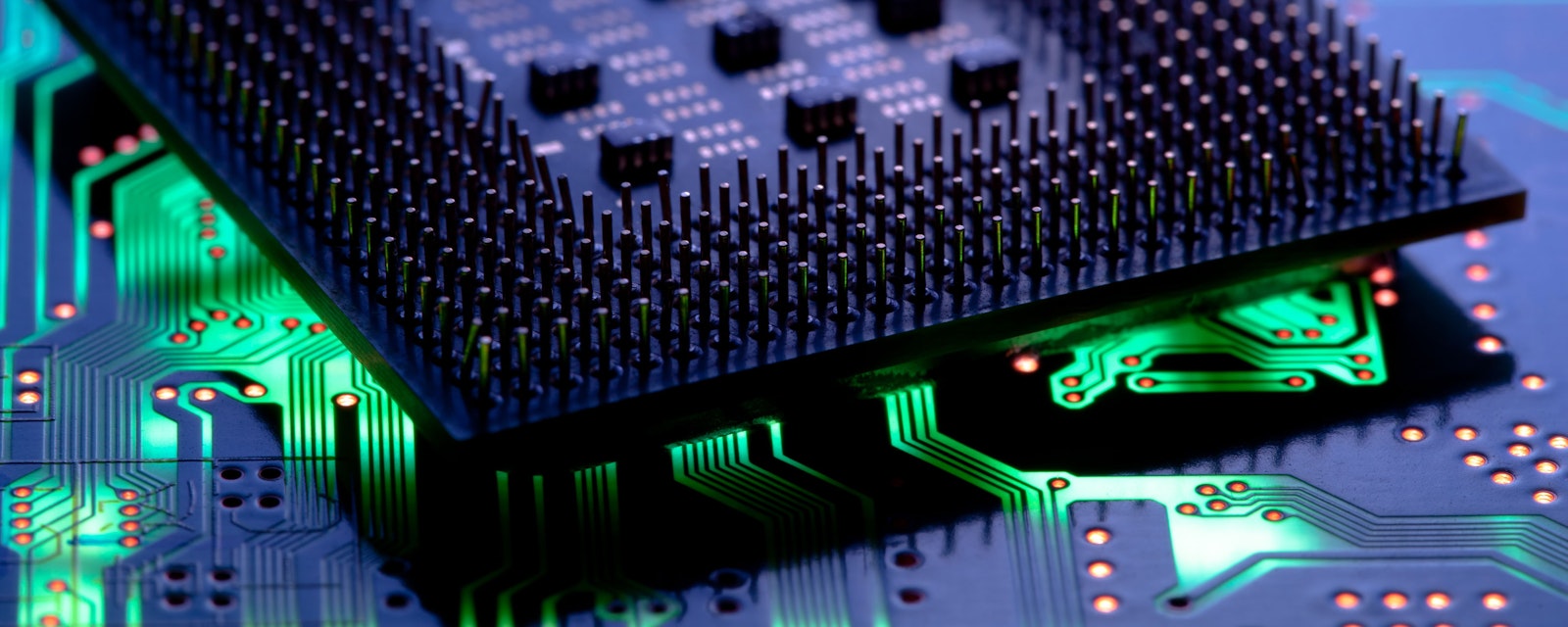 Computer chip closeup