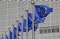 European,Union,Flags,In,Front,Of,The,Berlaymont,Building,In