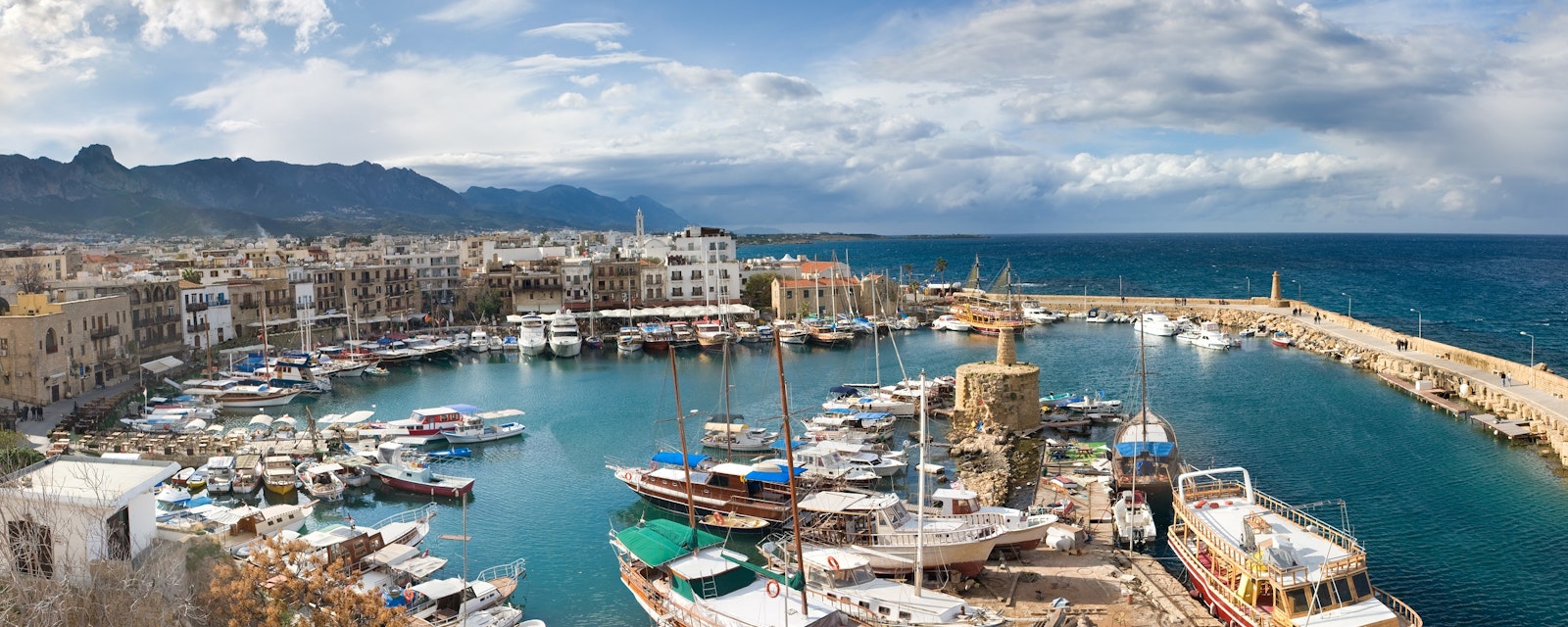 The,View,From,Girne,Castle,Harbour,,Northern,Cyprus.,Winter.