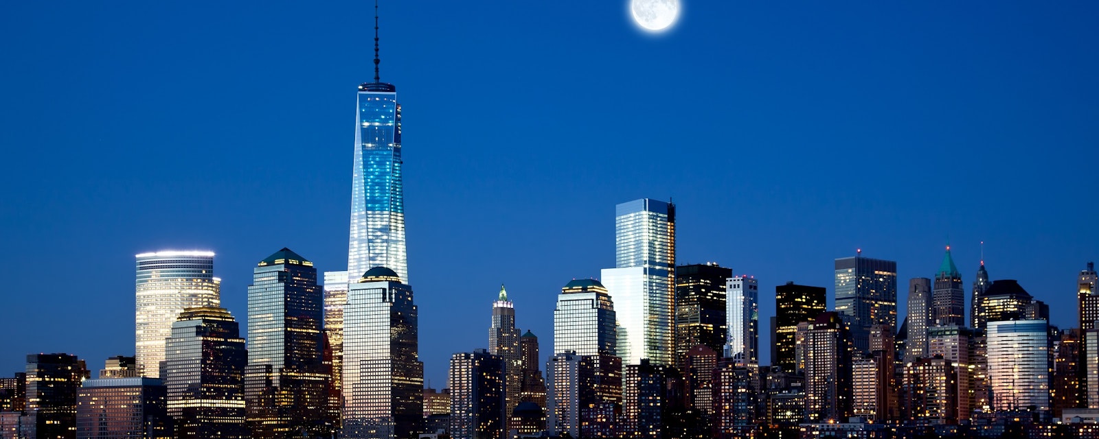 The,New,Freedom,Tower,And,Lower,Manhattan,Skyline,At,Night