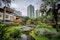 Gardens,And,Skyscrapers,At,Greenbelt,Park,,In,Ayala,,Makati,,Metro