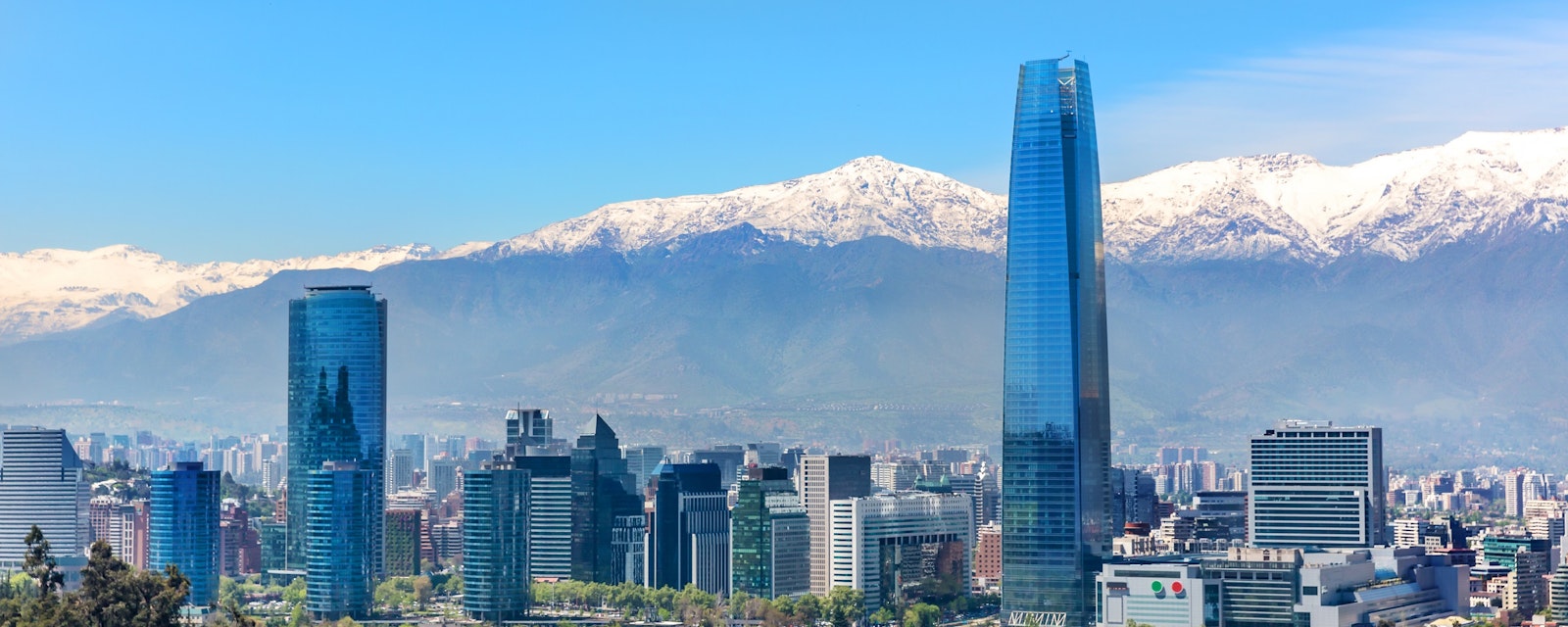 Plenty,Of,Business,Buildings,In,Santiago,Del,Chile,With,Trees