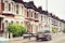 Terraced,Houses,And,Blured,”black,Cab”in,Clapham,,london.,(long,Exposure)