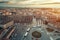 Segovia,Ancient,Roman,Aqueduct,Aerial,Sunrise,View,In,Spain.