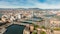 Aerial,View,On,River,And,Buildings,In,City,Center,Of
