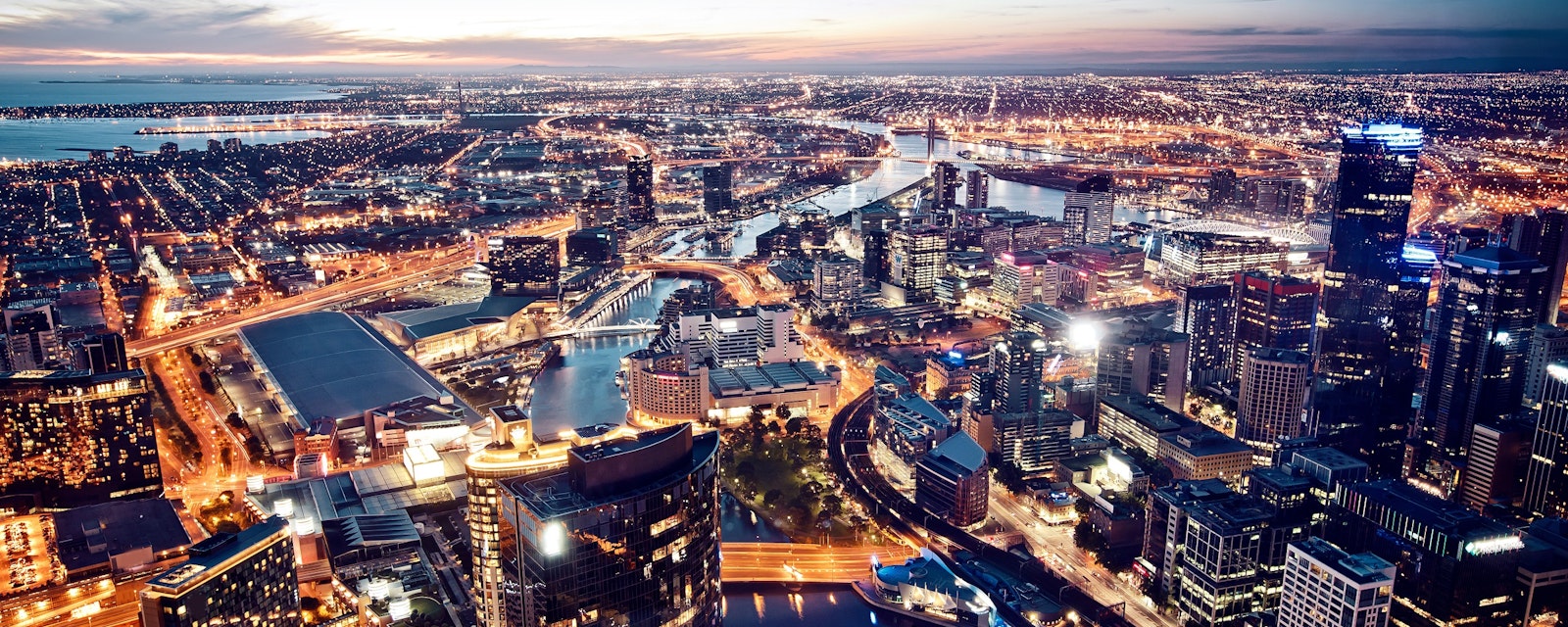 A,View,Of,Melbourne,At,Night,,Victoria,,Australia