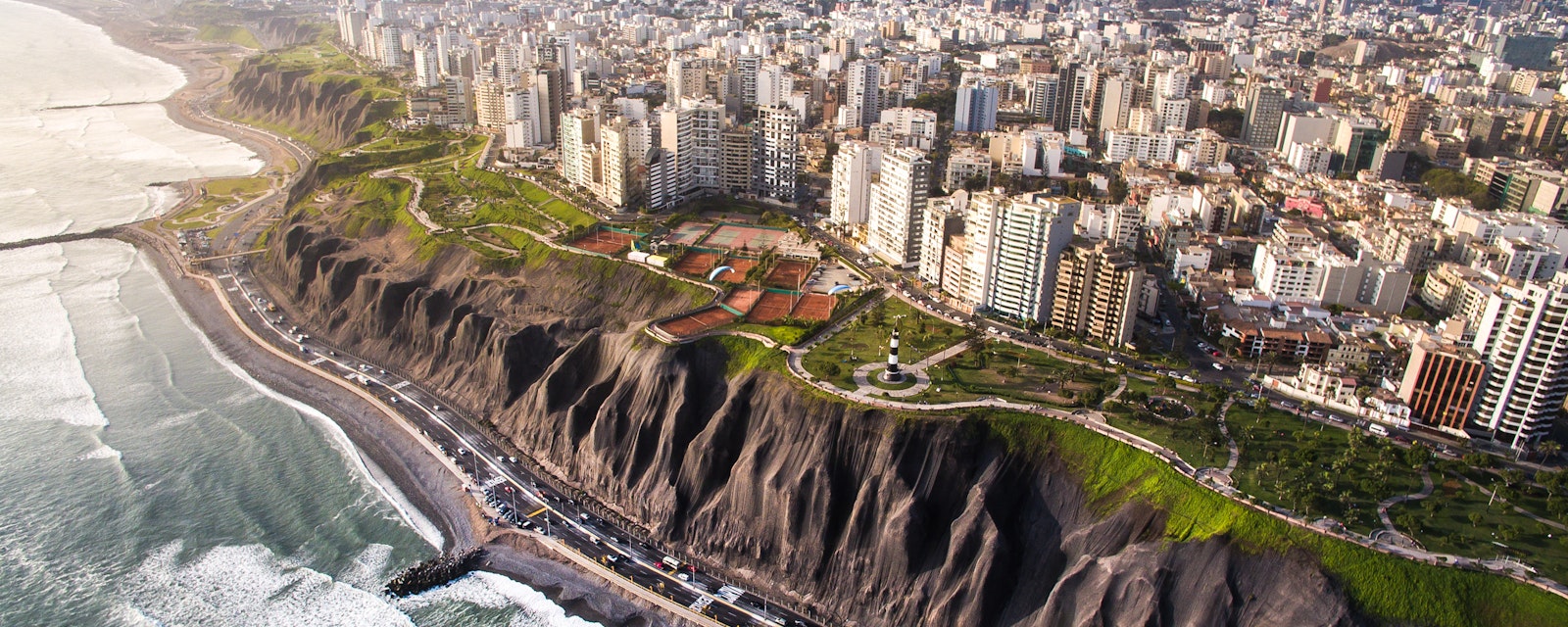 Lima,,Peru:,Panoramic,View,Of,Lima,From,Miraflores.