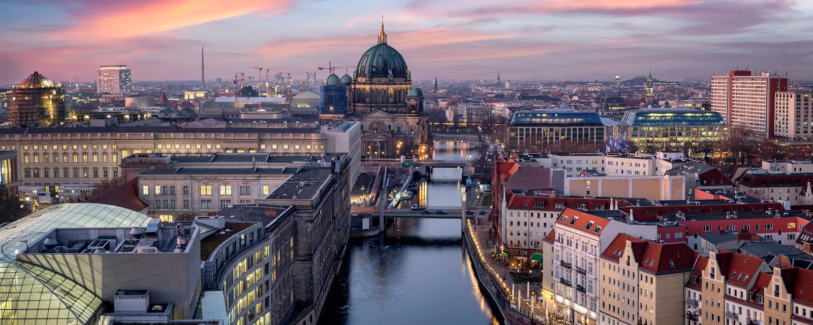 Panoramic,View,Of,The,Skyline,Of,Berlin,,Germany,,With,The