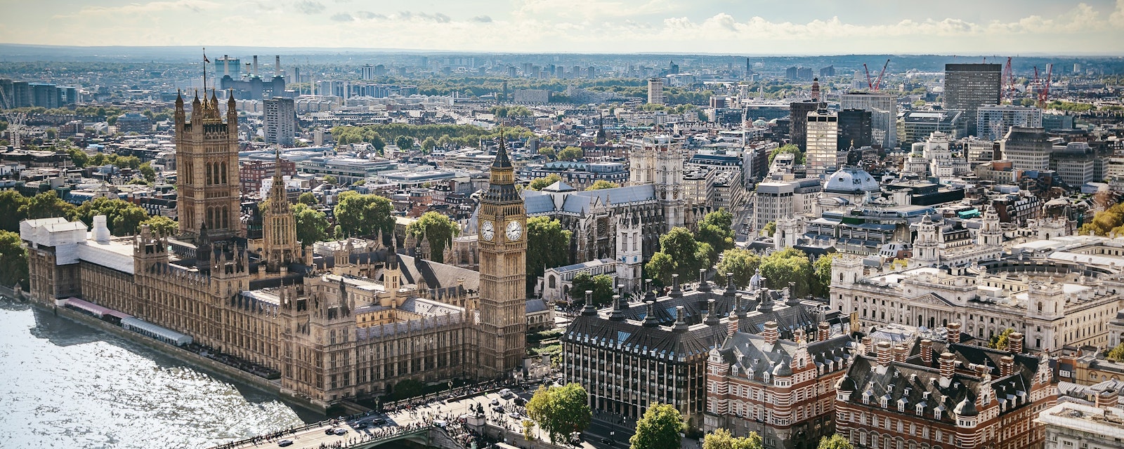 Aerial,View,Of,Big,Ben,,Parliament,Building,And,Westminster,Bridge