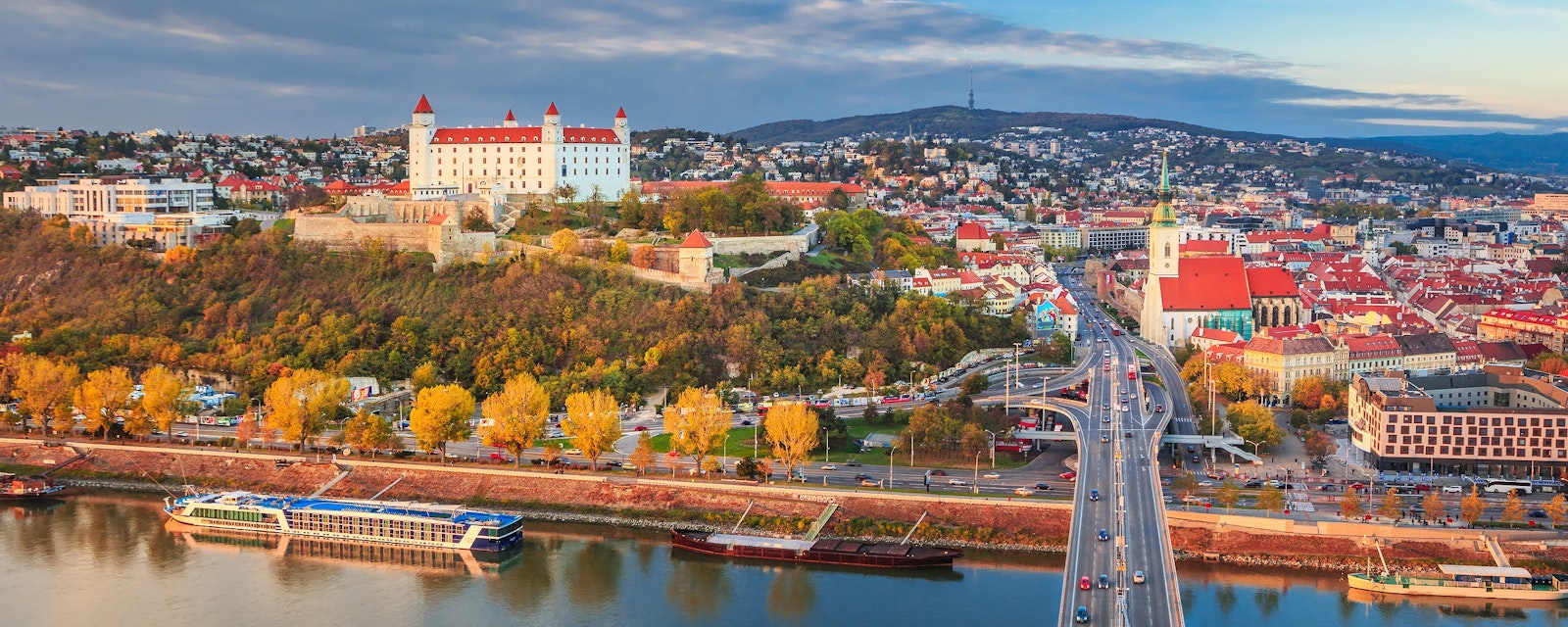 View,On,Bratislava,Old,Town,Over,The,Danube,River,In