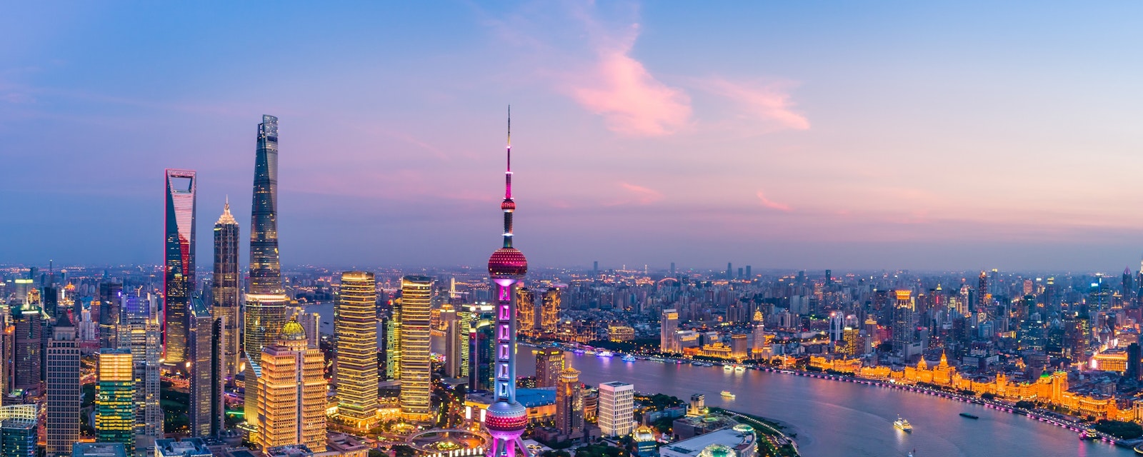 Aerial,Panoramic,View,Of,Shanghai,Skyline,At,Night,china.