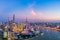 Aerial,Panoramic,View,Of,Shanghai,Skyline,At,Night,china.