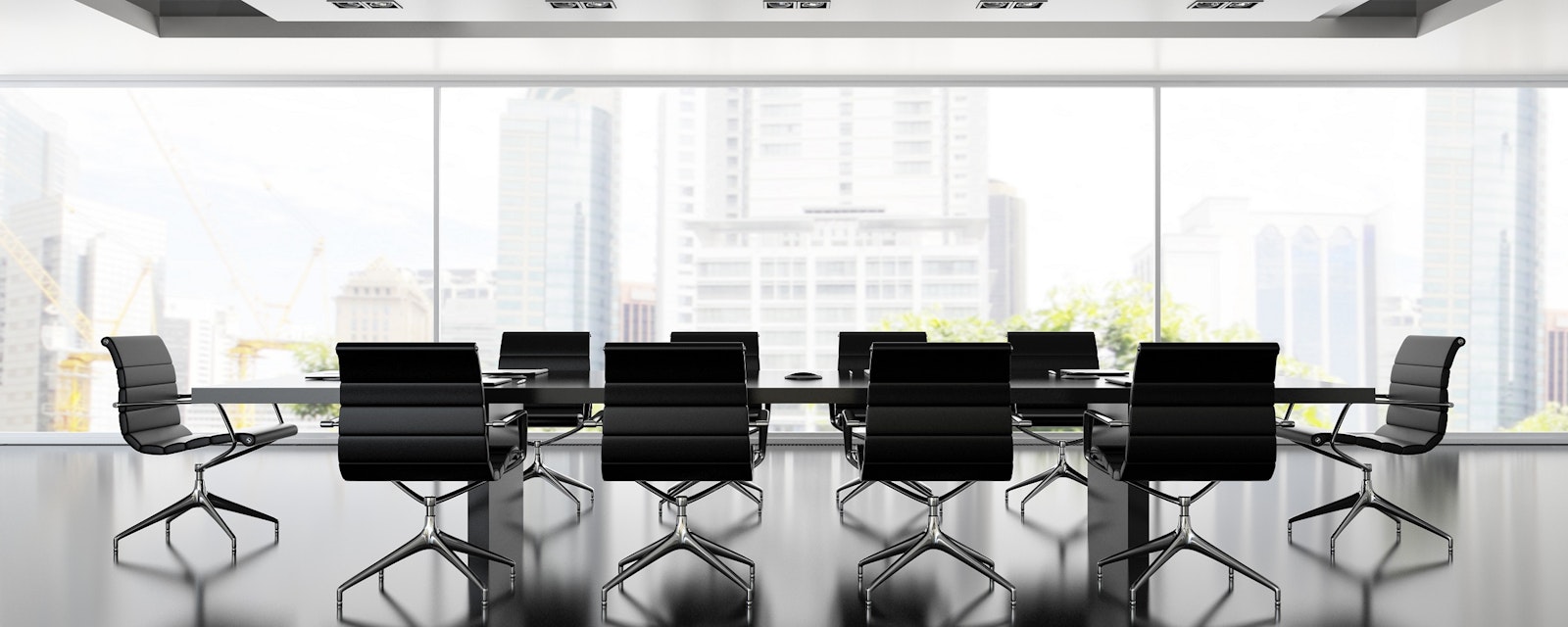 Interior,Of,Boardroom,With,Black,Armchairs,3d,Rendering