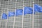 Row,Of,Eu,European,Union,Flags,Flying,In,Front,Of