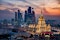Aerial,View,Of,Moscow,City,Skyline,At,Sunset,Showing,Architectural