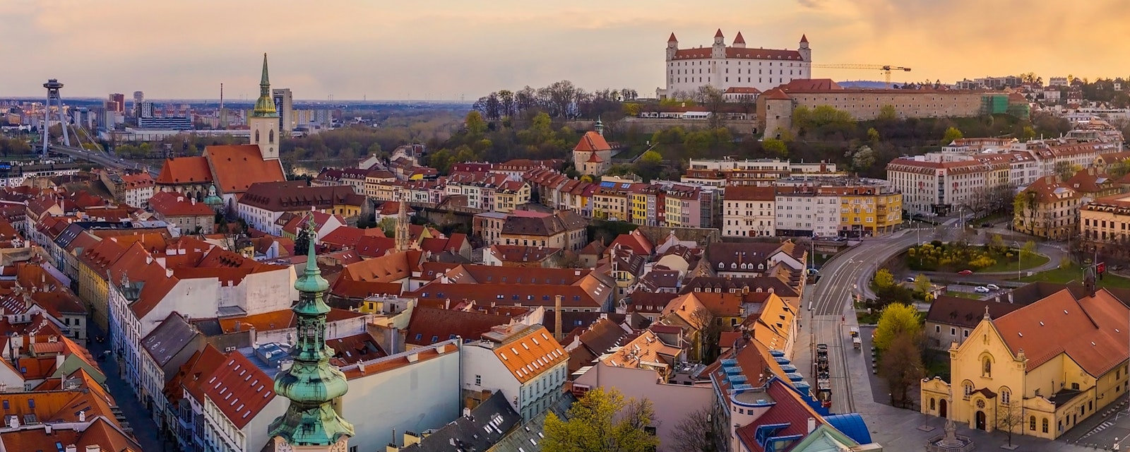 Beautiful,Aerial,Drone,Photo,Of,Bratislava,Old,Town,Historical,City